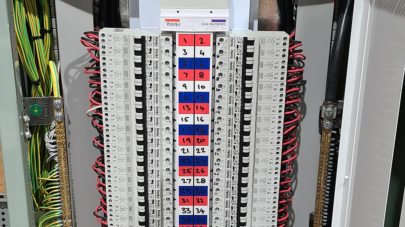 Labelled commercial switchboard
